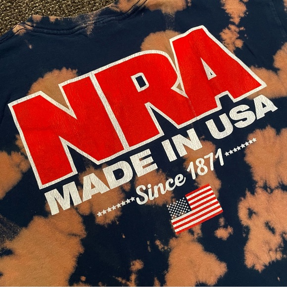 Vintage 2000s Nation Rifle Association NRA USA Bleach Tiedye Tshirt Size Large - Picture 6 of 7